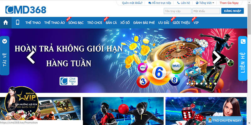 CMD368 - Sảnh thể thao đỉnh cấp cho dân bet Châu Á